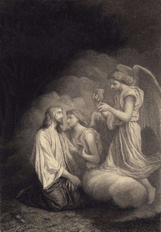 Jesus på Oljeberget av after Albert Robida
