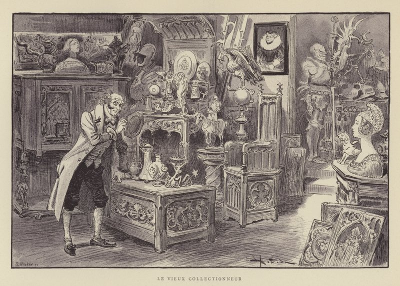 Den gamle samleren av after Albert Robida