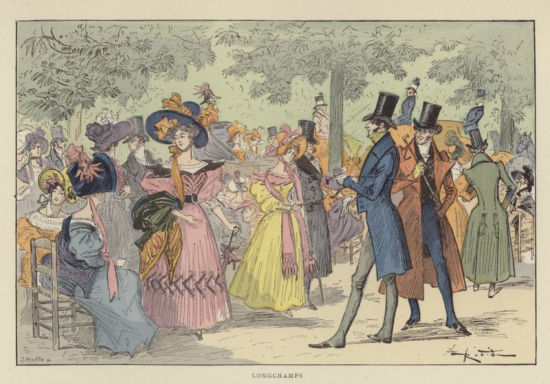 Longchamps av after Albert Robida