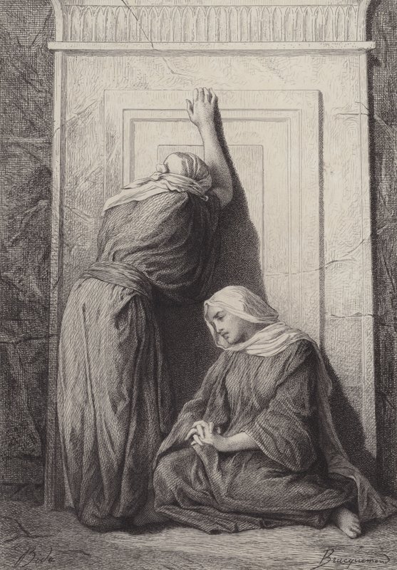 Maria Magdalena og den andre Maria av after Albert Robida