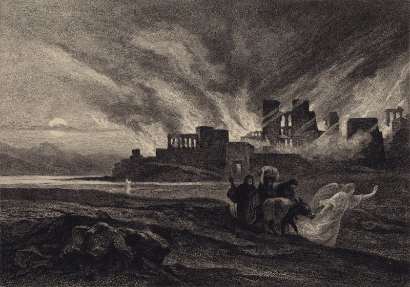 Ødeleggelsen av Sodoma av after Albert Robida