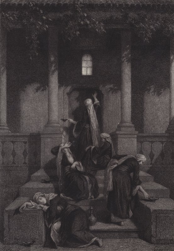 De kloke og de tåpelige jomfruene av after Albert Robida