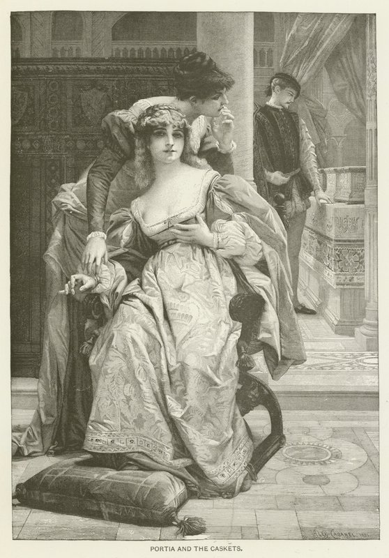 Portia og kistene av after Alexandre Cabanel