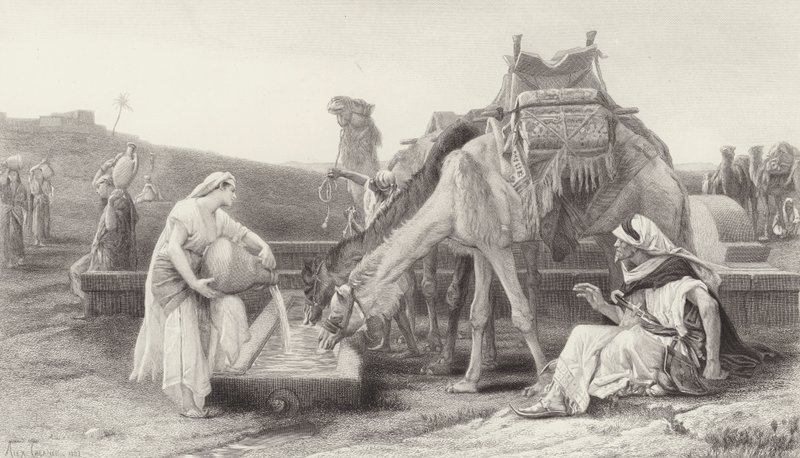 Rebekka og Elieser av after Alexandre Cabanel