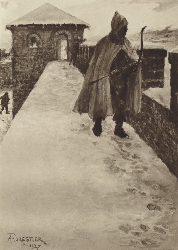 Patruljerer et nord-britisk fort om vinteren av after Amedee Forestier