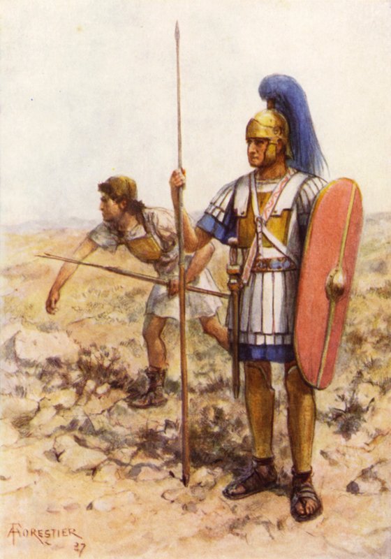 Rorarius og Triarius av Camillus av after Amedee Forestier