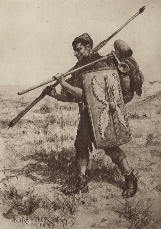 Impeditus, eller fullt utstyrt fotsoldat av after Amedee Forestier