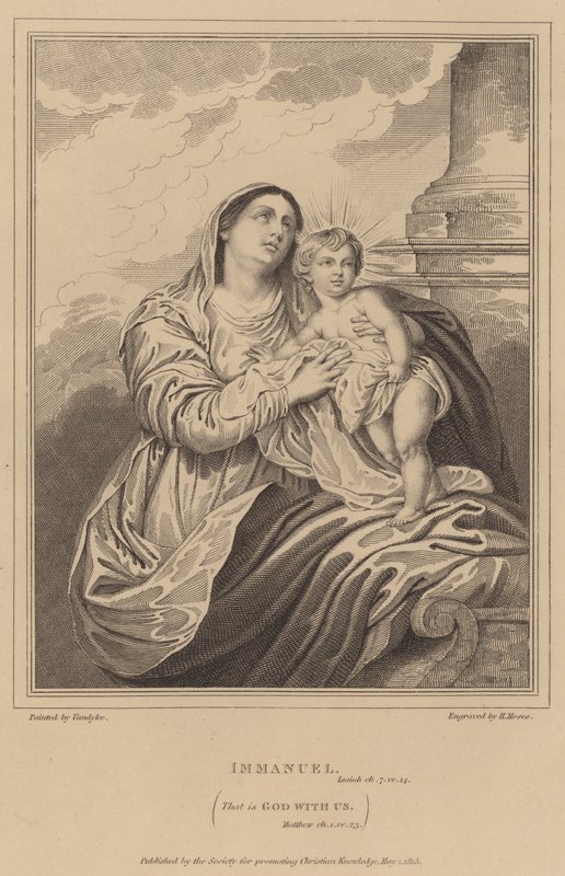 Immanuel, Jesaja, det er Gud med oss, Matteus av after Anthony van Dyck