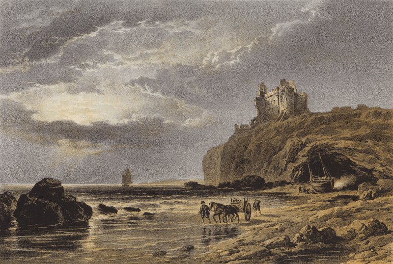 Tantallon Castle (chromolitho) av after C. Stanfield