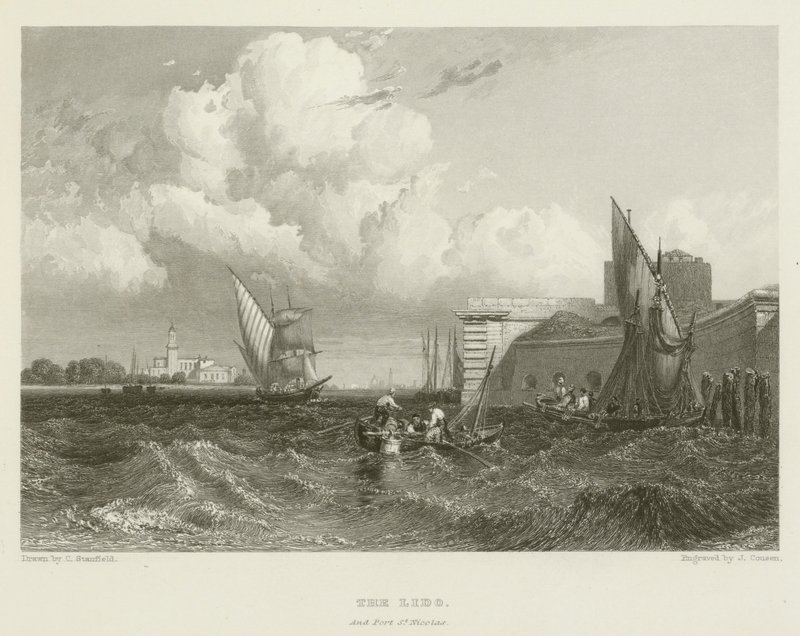 Lido og Port St Nicolas av after C. Stanfield