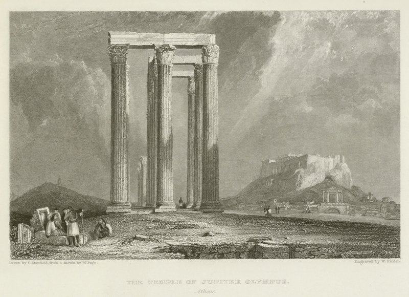 Templet til Jupiter Olympus, Athen av after C. Stanfield
