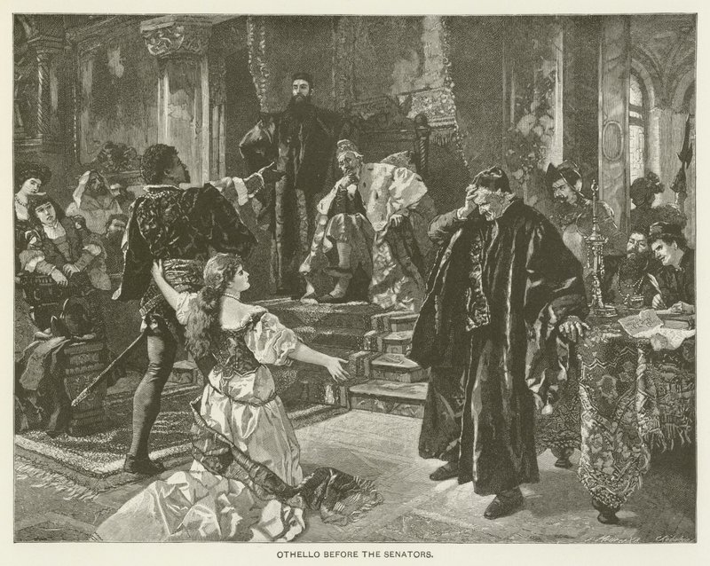 Othello foran senatorene av after Carl Ludwig Friedrich Becker