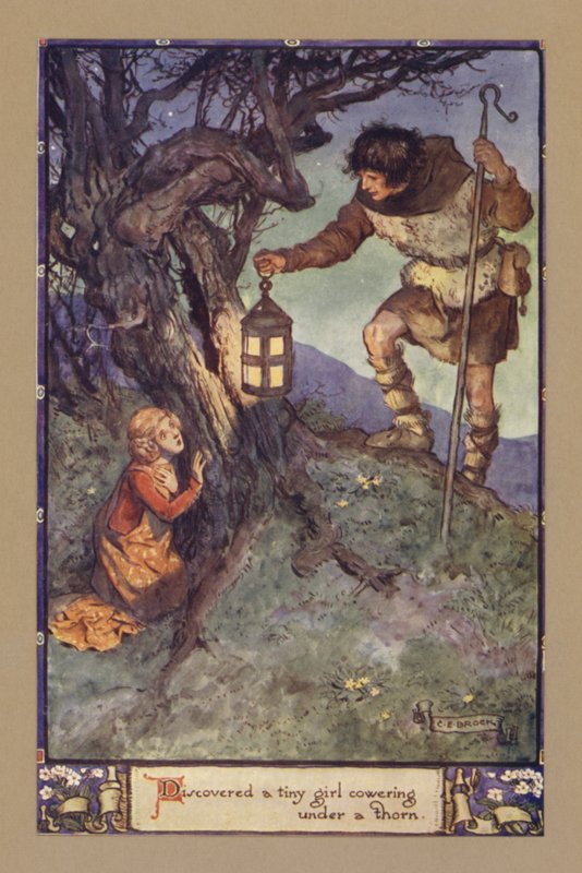 Oppdaget en bitteliten jente som kryper under en torn av after Charles Edmund Brock