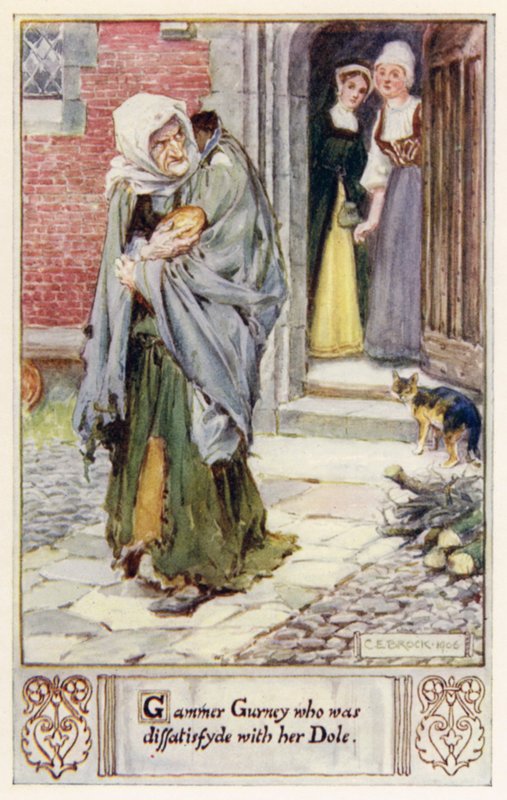 Gammer Gurney som var misfornøyd med Dole hennes av after Charles Edmund Brock