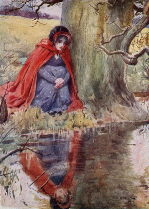 Hetty Sorrel ved bassenget av after Charles Edmund Brock