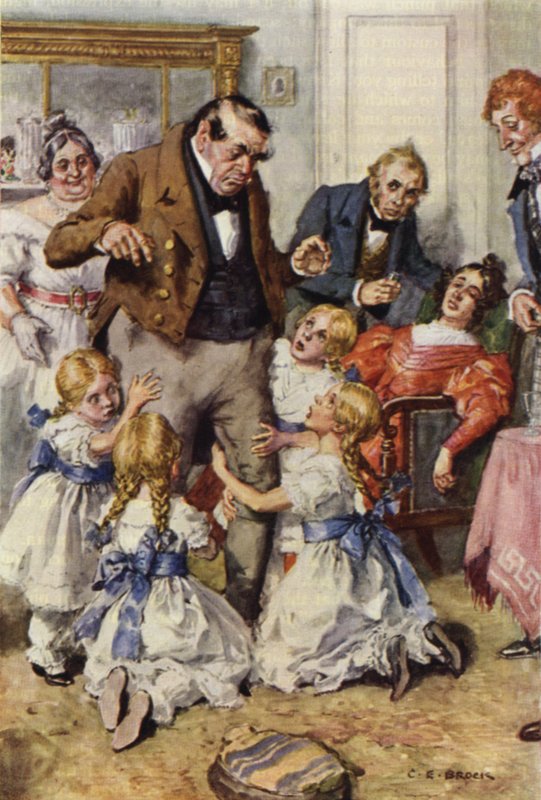 Illustrasjon for Nicholas Nickleby av after Charles Edmund Brock