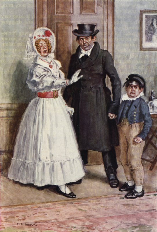 Illustrasjon for Nicholas Nickleby av after Charles Edmund Brock