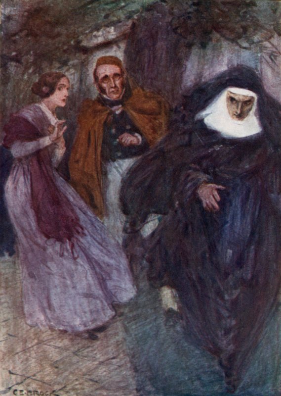 Lucy Snowe og Paul Emanuel i skolehagen av after Charles Edmund Brock
