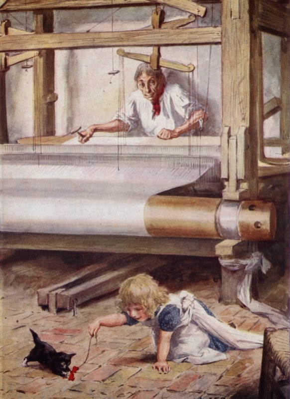 Silas Marner ved vevstolen hans av after Charles Edmund Brock