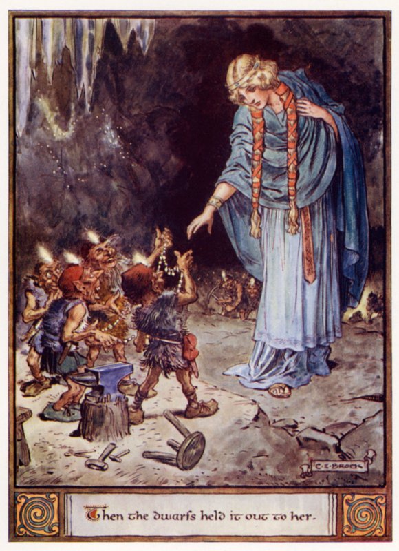 Så holdt dvergene den frem til henne av after Charles Edmund Brock