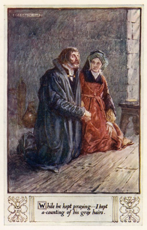 Mens han fortsatte å be, fortsatte jeg å telle de grå hårene hans av after Charles Edmund Brock