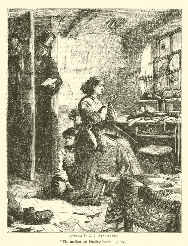 Kvinnelig skomaker av after Charles J. Staniland