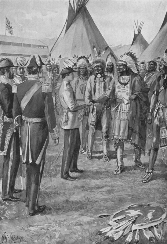 The Red Mans Welcome, Prince of Wales i Canada, 1860 av after Charles Mills Sheldon