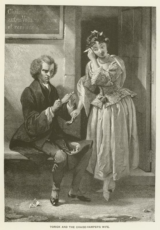 Yorick og Chaise-Vampers kone av after Charles Robert Leslie