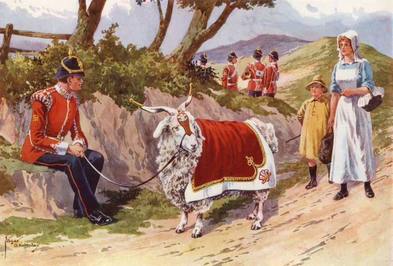 Billy, kjæledyrgeiten til det walisiske regimentet av after Edgar Alfred Holloway
