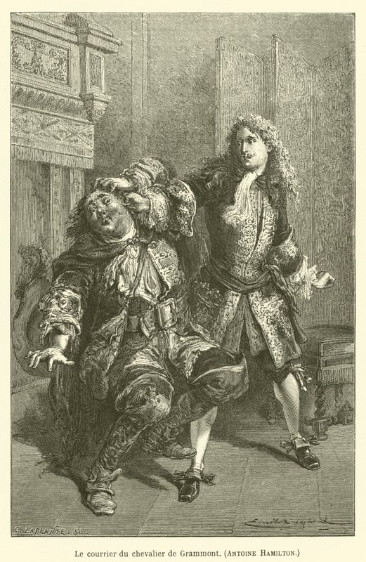 Brev fra Chevalier de Grammont, Antoine Hamilton av after Emile Antoine Bayard