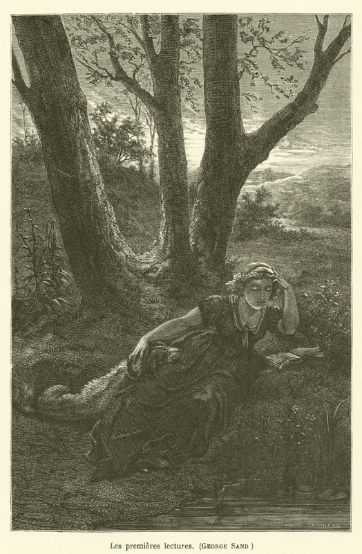 De første lesningene, George Sand av after Emile Antoine Bayard