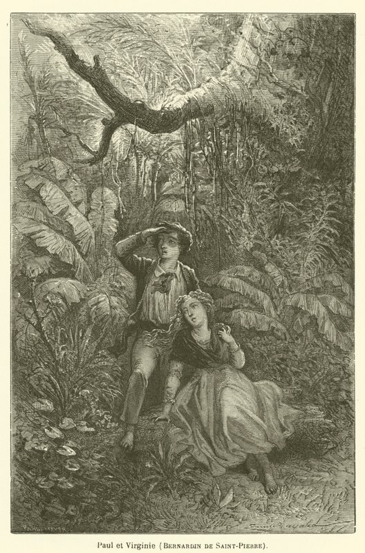 Paul og Virginia, Bernardin av Saint-Pierre av after Emile Antoine Bayard