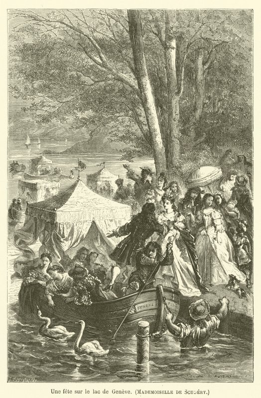 En fest ved Genfersjøen, Mademoiselle de Scudery av after Emile Antoine Bayard