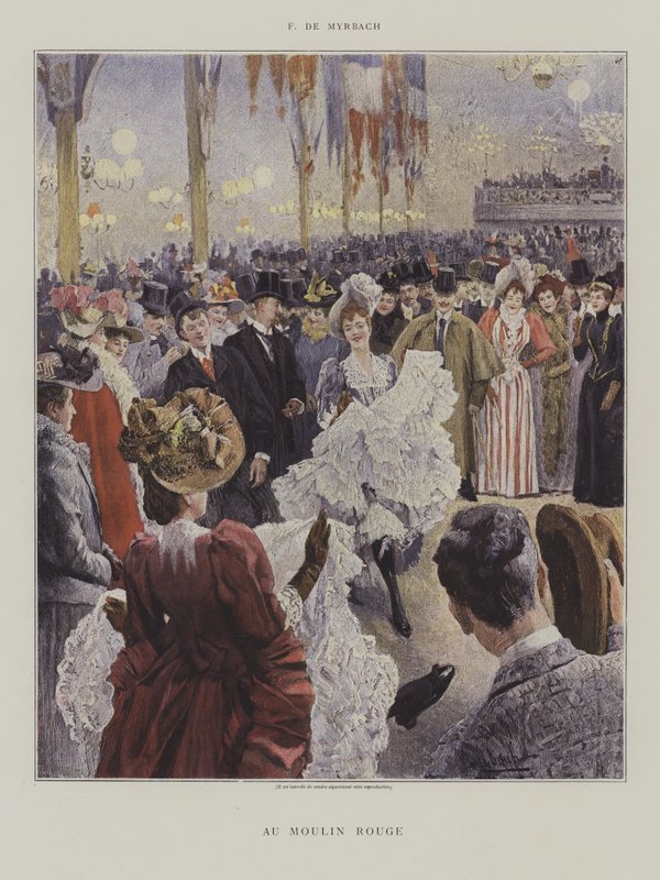 Ved Moulin Rouge av after Felicien baron de Myrbach Rheinfeld