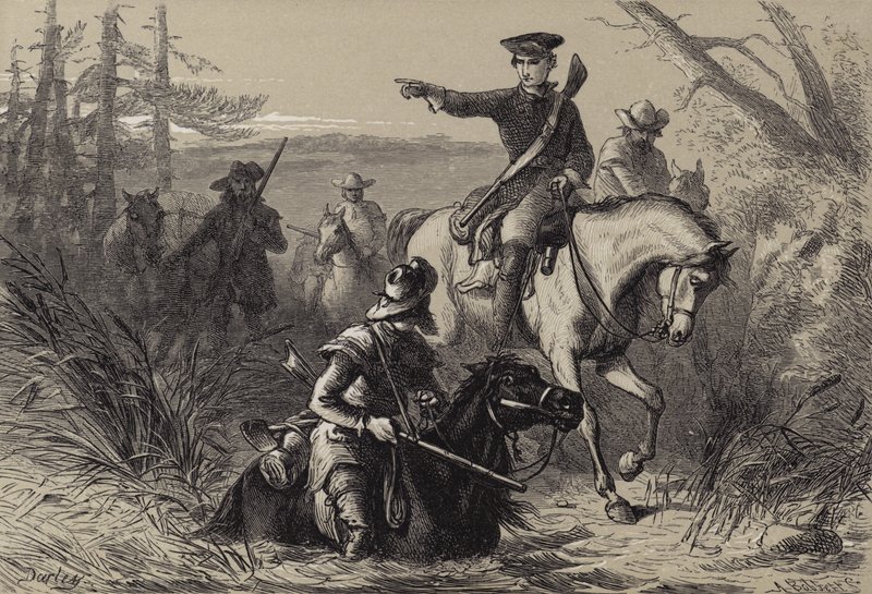 Major Washington på sitt oppdrag til den franske sjefen av after Felix Octavius Carr Darley
