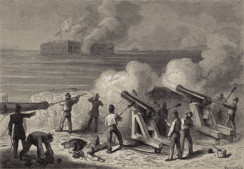 Angrepet på Fort Sumter av after Felix Octavius Carr Darley