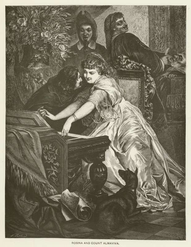 Rosina og grev Almaviva av after Ferdinand Keller