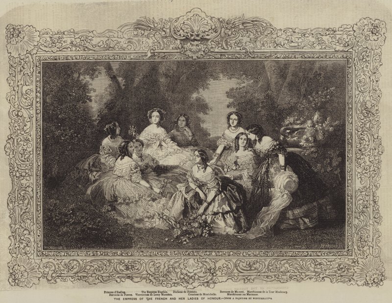 Franskmennenes keiserinne og hennes æresdamer av after Franz Xaver Winterhalter