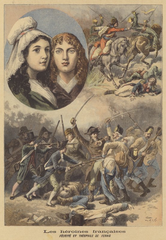 Franske heltinner: Felicite og Theophile de Fernig av after Frederic Theodore Lix