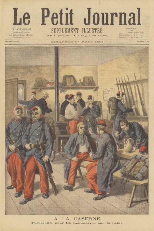 Franske soldater i brakkene deres av after Frederic Theodore Lix