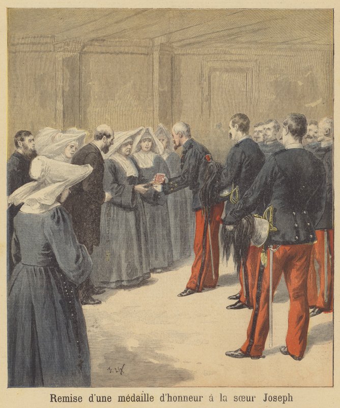 Overrekkelse av en medalje til søster Joseph av after Frederic Theodore Lix