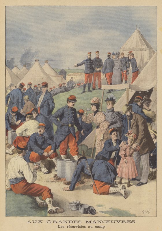 Reservister i leir under den franske hærens store manøvrer av after Frederic Theodore Lix