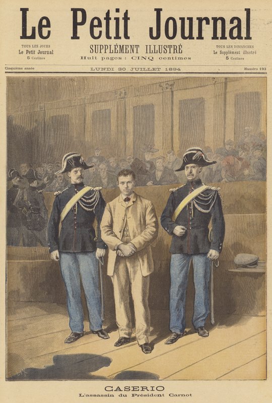 Sante Geronimo Caserio; attentat av Frankrikes president Carnot av after Frederic Theodore Lix