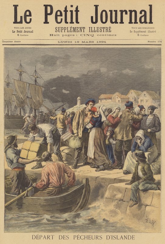 Fiskerne på Island forbereder seg på å dra til sjøs av after Frederic Theodore Lix