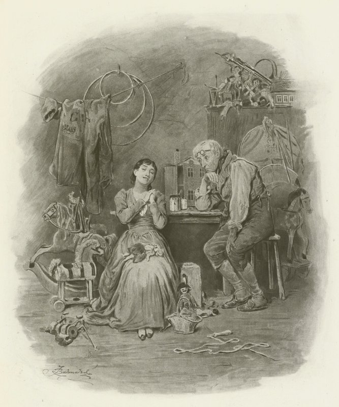 Caleb Plummer og hans blinde datter av after Frederick Barnard