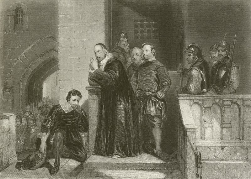 Erkebiskop Laud velsigner Strafford av after George Cattermole