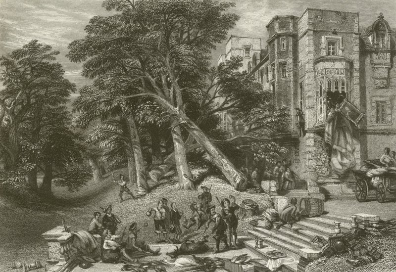 Ødeleggelse av royalistenes eiendom av after George Cattermole