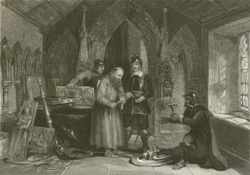 Soldater som selger kirkeplyndring under den store borgerkrigen av after George Cattermole