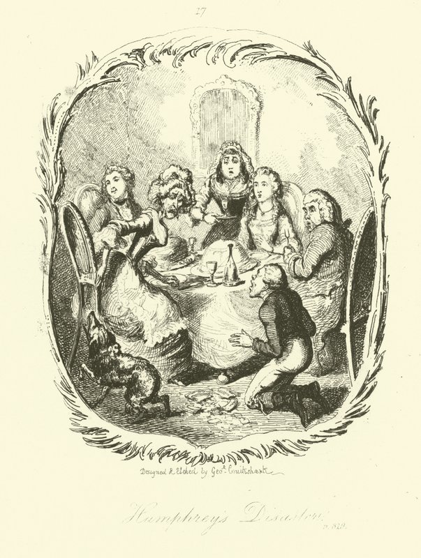 Illustrasjon for Humphry Clinker av Tobias Smollett av after George Cruikshank