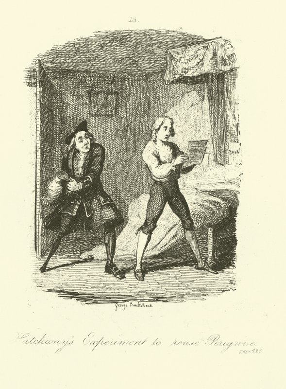 Illustrasjon for Peregrine Pickle av Tobias Smollett av after George Cruikshank